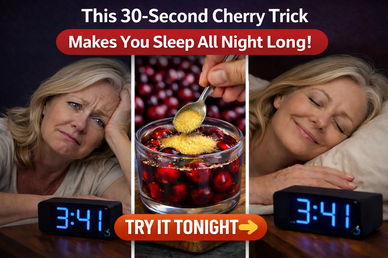 Woman drinking tea before bed
