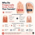 Fingernails grow faster than toenails.