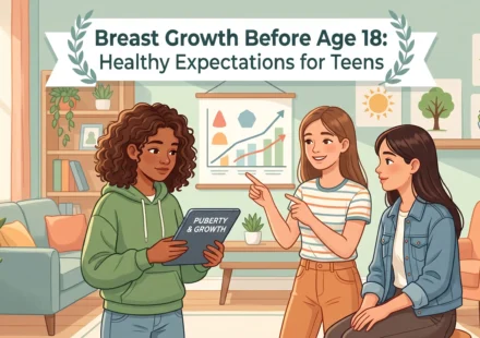 girls reviewing puberty development charts.