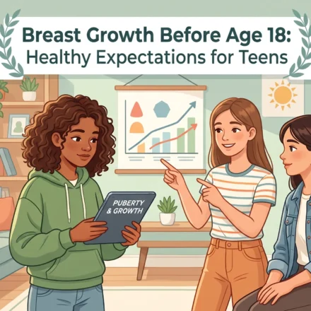girls reviewing puberty development charts.
