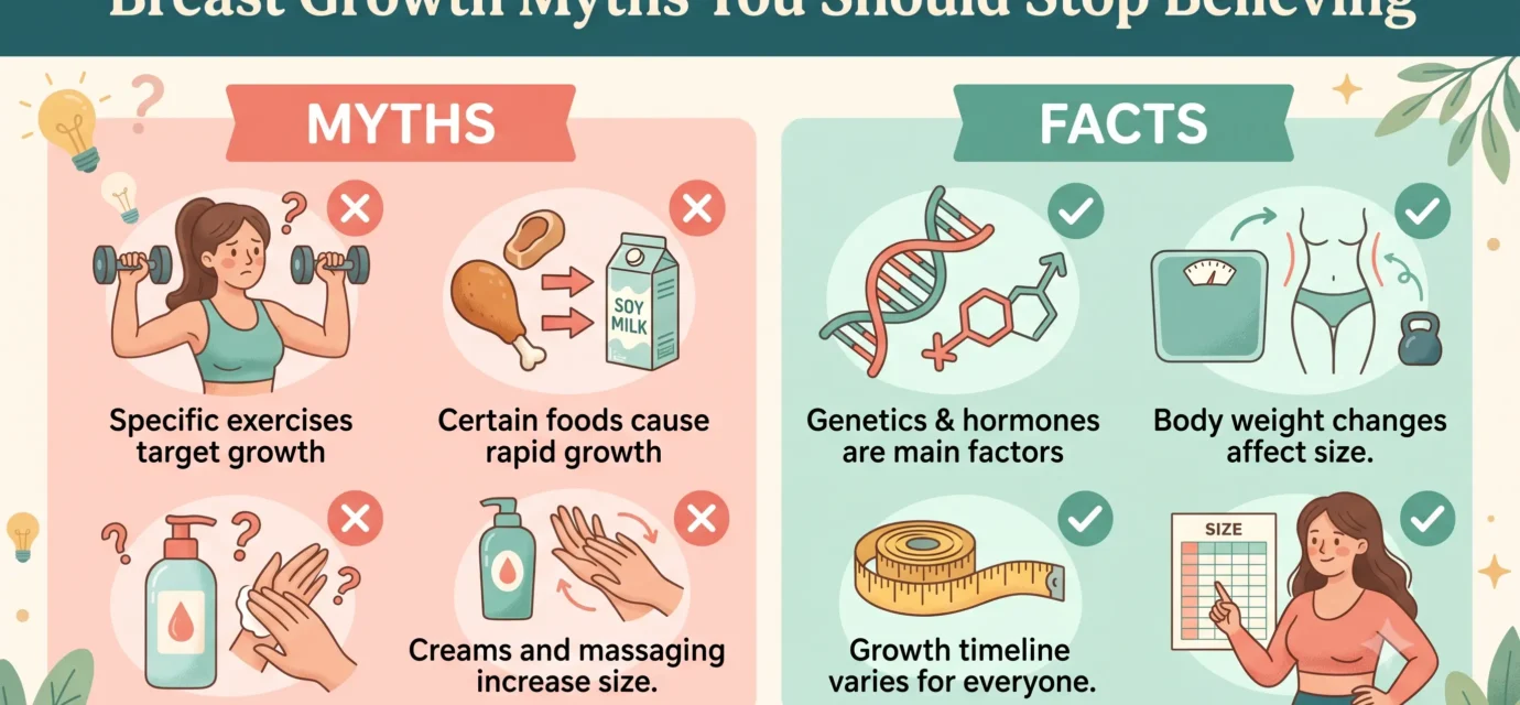 breast growth myth and fact chart