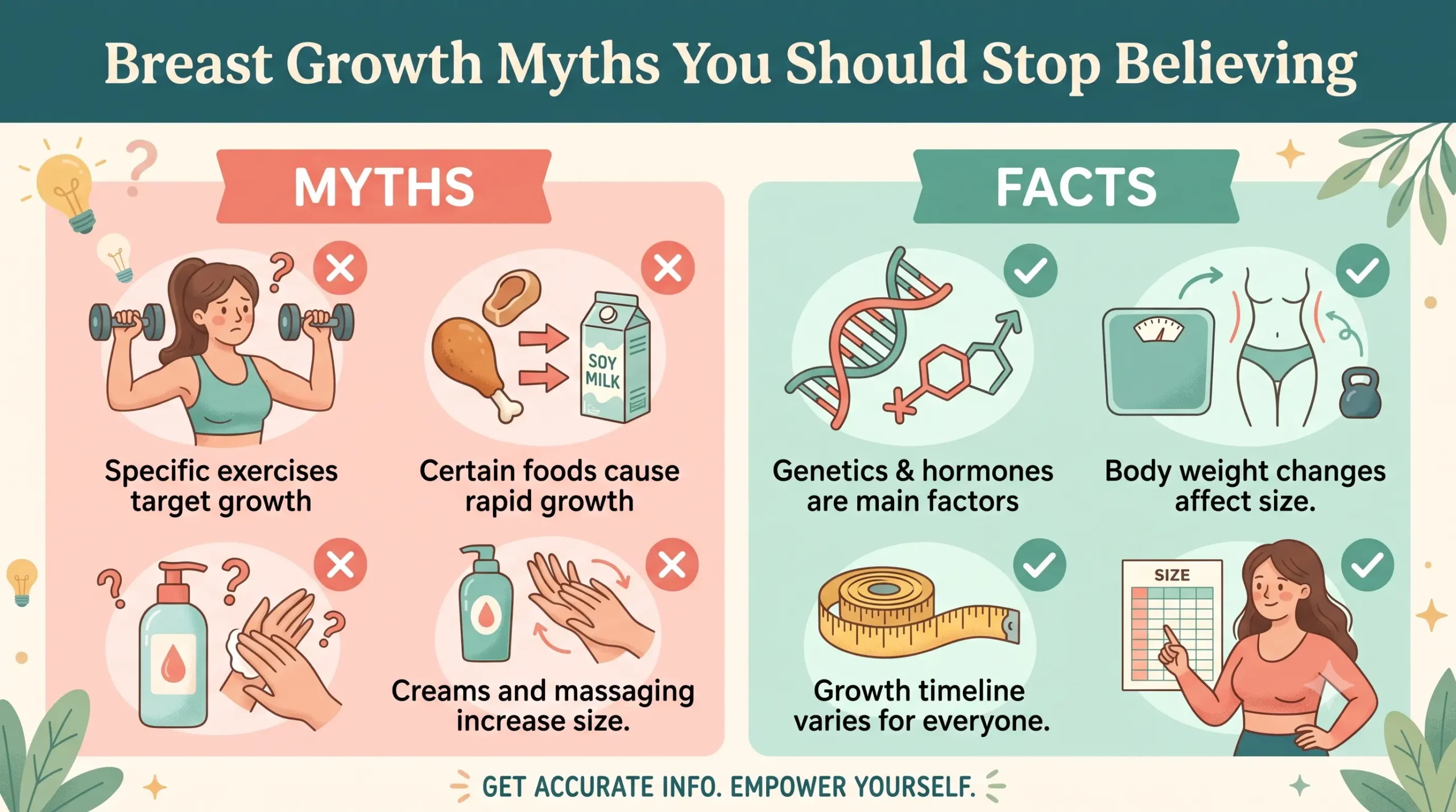breast growth myth and fact chart