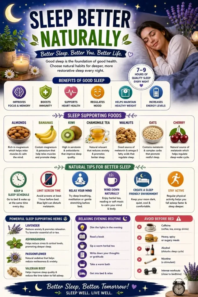 Best Natural Remedies for Deep Sleep: Foods, Herbs, and Habits That Actually Help 2 best natural remedies for deep sleep infographics