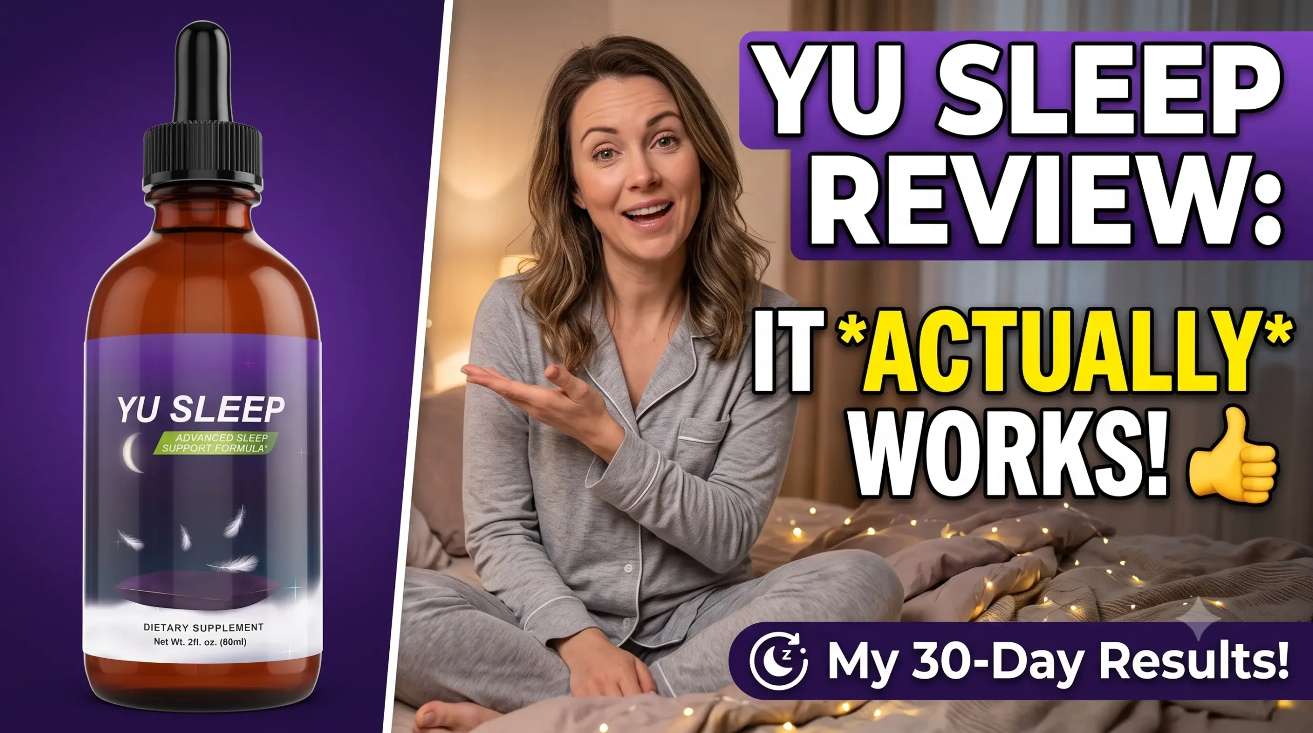 Yu Sleep video review thumbnail showing the product bottle and play button